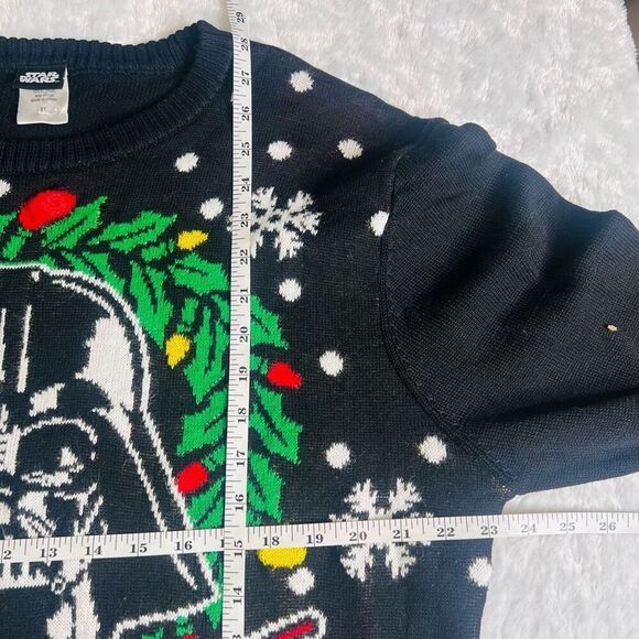 Star Wars Womens Black Darth Vader Ugly Christmas Knit Pullover Sweater XL - Picture 2 of 5